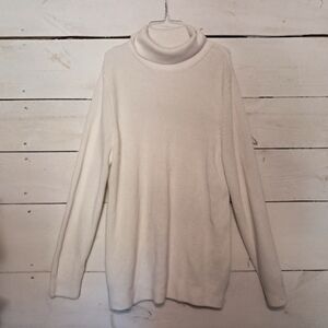 H&M Womens White Turtleneck Long Sleeve Sweater Dress Size Large